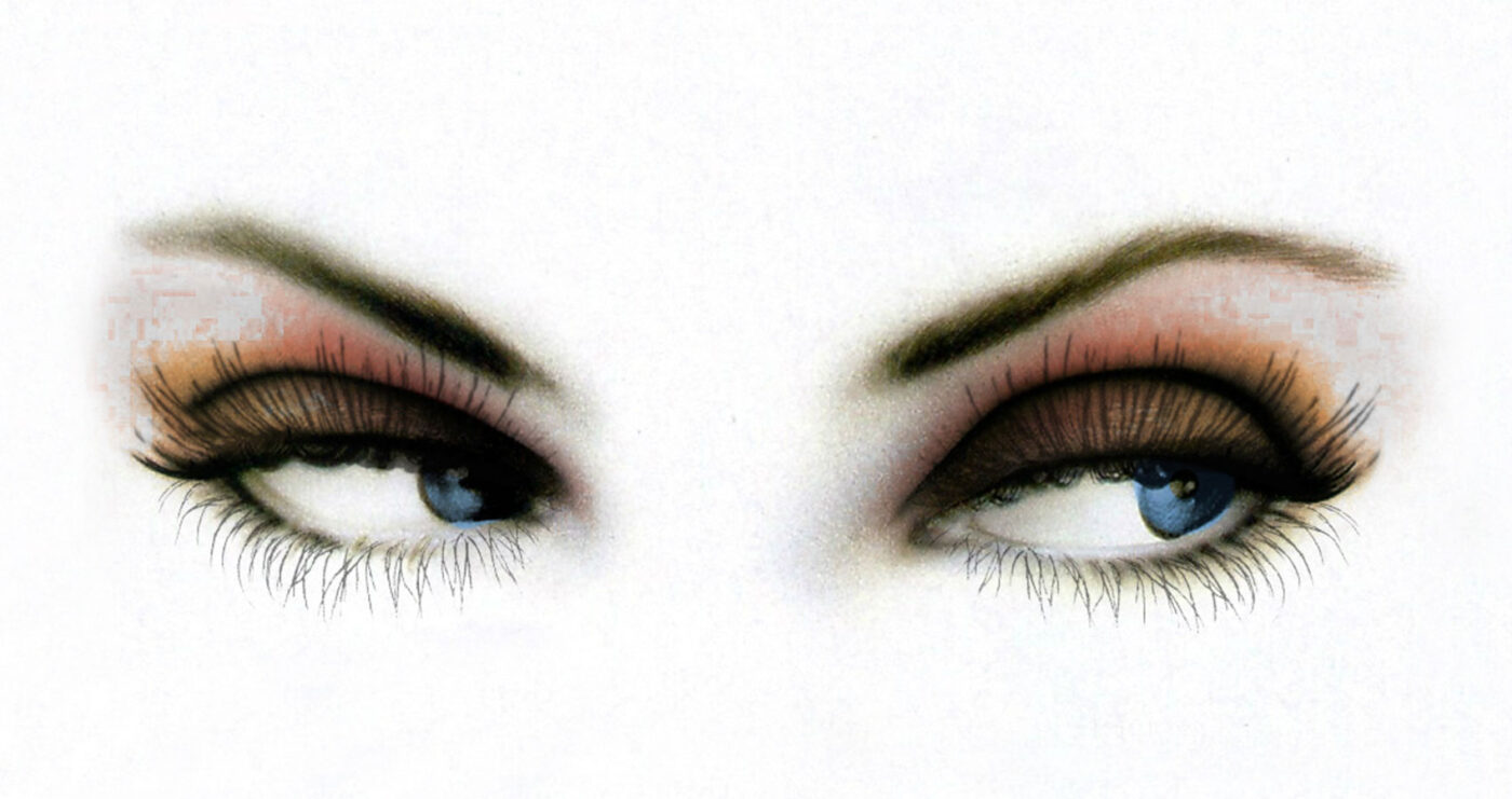 Женские глаза на белом фоне