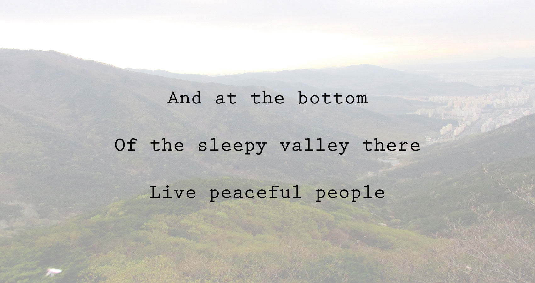 Sleepy Valley, by Ian Michael, at Spillwords.com